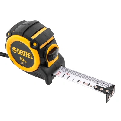 Рулетка 10м х 32мм, автоматич. фиксац., нейлон. покрытие, магнит. зацеп, двухстор. разметка Denzel по ценам производителя в Екатеринбурге с доставкой по всей России
