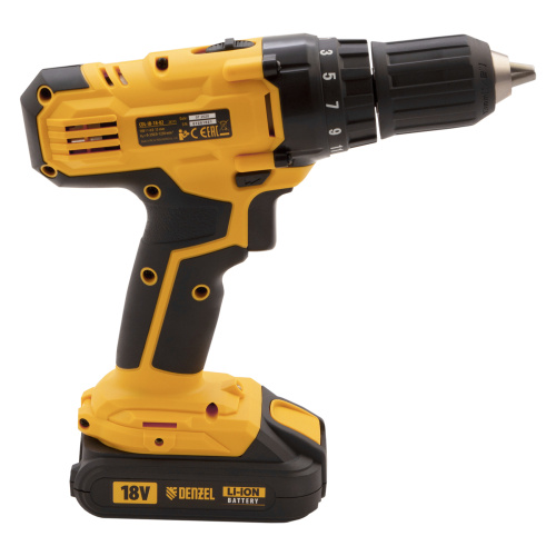 Дрель-шуруповерт аккумуляторная CDL-IB-18-02, Li-Ion, 18 В, 2 акк. Denzel по ценам производителя в Екатеринбурге с доставкой по всей России