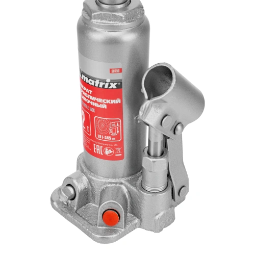 Домкрат гидравлический бутылочный, 2 т, высота подъема 181-345 мм, в пластиковый кейсе Matrix по ценам производителя в Екатеринбурге с доставкой по всей России