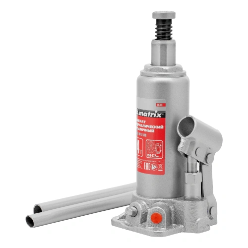 Домкрат гидравлический бутылочный, 4 т, высота подъема 194-372 мм, в пластиковый кейсе Matrix по ценам производителя в Екатеринбурге с доставкой по всей России