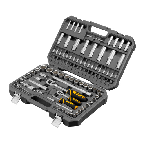 Набор инструментов, 1/2", 1/4", CrV, S2, пластиковый кейс, 109 предметов Denzel по ценам производителя в Екатеринбурге с доставкой по всей России
