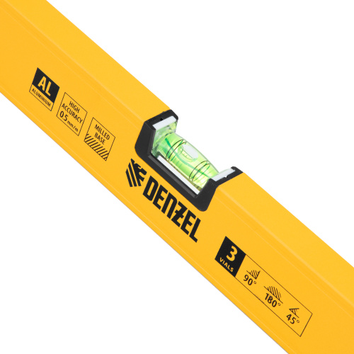 Уровень алюминиевый, магнит, фрезерованный, 3 глазка (1 зеркал.) 0,5 мм/м, 1000 мм Denzel по ценам производителя в Екатеринбурге с доставкой по всей России
