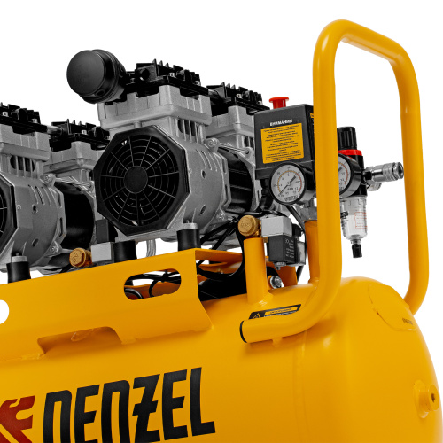 Компрессор безмасляный, малошумный DLS 1500/50, 1500 ВТ, 2x750, 50 л, 260 л/мин Denzel по ценам производителя в Екатеринбурге с доставкой по всей России