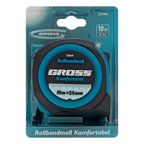 Рулетка Komfortabel 10 м х 25 мм,обрезиненный корпус Gross по ценам производителя в Екатеринбурге с доставкой по всей России