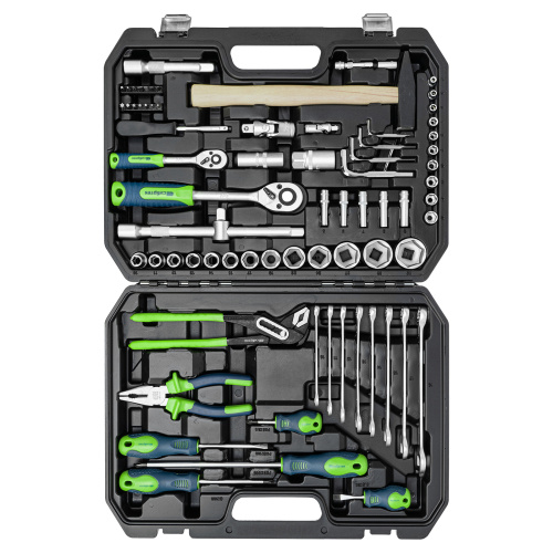 Набор инструментов, 1/2", 1/4", пластиковый кейс 76 предметов Сибртех по ценам производителя в Екатеринбурге с доставкой по всей России