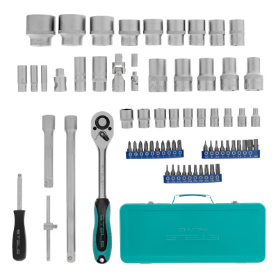 Набор торцевых головок с трещоткой, 1/2" и 1/4", 68 предметов Stels по ценам производителя в Екатеринбурге с доставкой по всей России