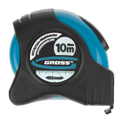 Рулетка "Schlagfest",10 м x 25 мм,магнитный обрезиненный зацеп,двусторонняя шкала,автоматическая фиксация Gross купить в Москве с доставкой по всей России | ProtosMarket.ru