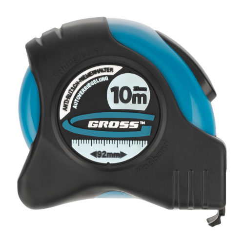Рулетка "Schlagfest",10 м x 25 мм,магнитный обрезиненный зацеп,двусторонняя шкала,автоматическая фиксация Gross по ценам производителя в Екатеринбурге с доставкой по всей России