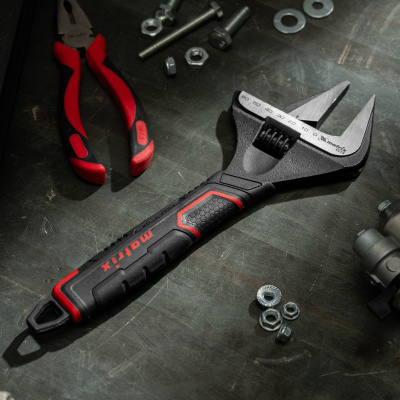 Ключ разводной, тонкие губки, фосфатированный, двухкомпонентная рукоятка, 300 мм, PRO Matrix по ценам производителя в Екатеринбурге с доставкой по всей России