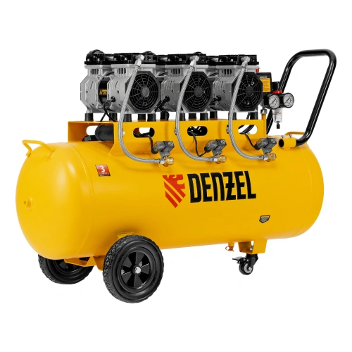 Компрессор безмасляный, малошумный DLS 1800/100,1800 Вт, 3x600, 100 л, 345 л/мин Denzel по ценам производителя в Екатеринбурге с доставкой по всей России