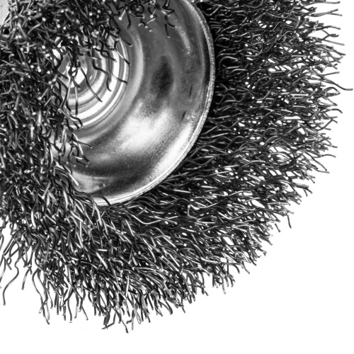 Набор щеток для дрели, 2 Плоские 50-75мм, 3 Чашки 25-50-75мм, шпилька,  нерж.вит. проволока Denzel по ценам производителя в Екатеринбурге с доставкой по всей России