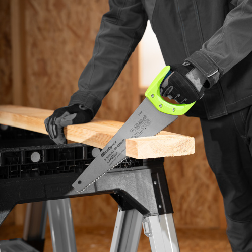 Ножовка по дереву "Зубец", 350 мм, 7-8 TPI, каленый зуб 2D, двухкомпонентная рукоятка Сибртех по ценам производителя в Екатеринбурге с доставкой по всей России