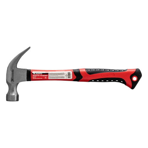 Молоток-гвоздодер, 450 г, боек 27 мм, фибергласовая обрезиненная рукоятка Matrix по ценам производителя в Екатеринбурге с доставкой по всей России