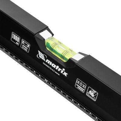 Уровень алюминиевый, усиленный, фрезерованный, 3 глазка, двухкомпонентные рукоятки, 1000 мм Matrix по ценам производителя в Екатеринбурге с доставкой по всей России