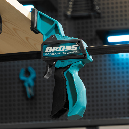 Струбцина реечная, быстрозажимная, пистолетного типа, пошаговый механизм, пластиковый корпус, 600мм Gross по ценам производителя в Екатеринбурге с доставкой по всей России