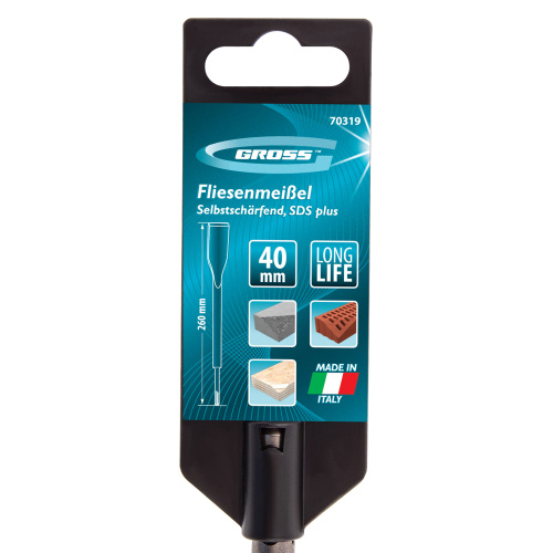 Зубило плоское, изогнутое 40 x 260 мм, SDS Plus Gross по ценам производителя в Екатеринбурге с доставкой по всей России