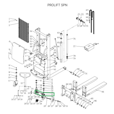 Цепь поворотного колеса в сборе с натяжителем для штабелеров SPN по ценам производителя в Екатеринбурге с доставкой по всей России