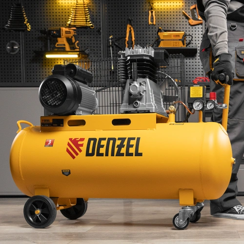 Компрессор воздушный BCI2300/100, ременный привод, 2.3 кВт, 100 литров, 400 л/мин Denzel по ценам производителя в Екатеринбурге с доставкой по всей России