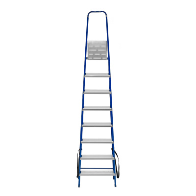 Стремянка, 8 ступеней, стальной профиль, алюминиевые ступени Сибртех по ценам производителя в Екатеринбурге с доставкой по всей России