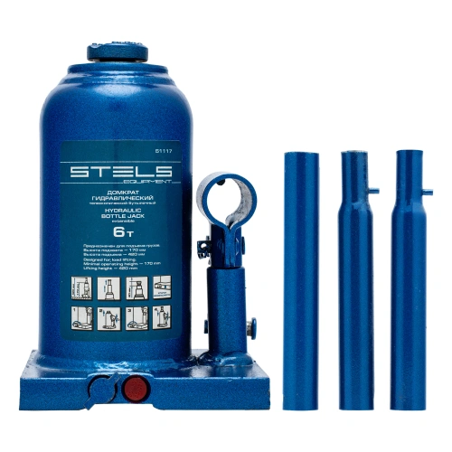 Домкрат гидравлический бутылочный телескопический, 6 т, H подъема 170-420 мм Stels по ценам производителя в Екатеринбурге с доставкой по всей России
