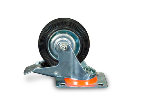Колесо поворотное резина SCb 93 75 мм с тормозом (Y) по ценам производителя в Екатеринбурге с доставкой по всей России
