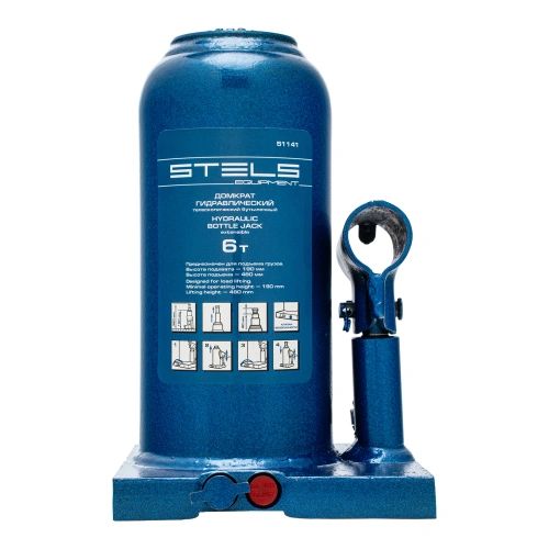 Домкрат гидравлический бутылочный телескопический, 6 т, h подъема 190-480 мм Stels по ценам производителя в Екатеринбурге с доставкой по всей России