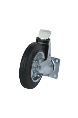 Колесо поворотное усиленное резина SRCB 80 200 мм с тормозом по ценам производителя в Екатеринбурге с доставкой по всей России