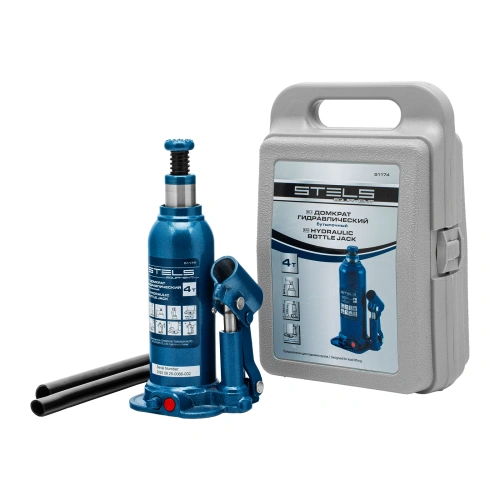 Домкрат гидравлический бутылочный, 4 т, h подъема 188-363 мм, в пластиковом кейсе Stels по ценам производителя в Екатеринбурге с доставкой по всей России