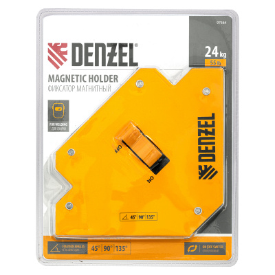 Фиксатор магнитный отключаемый для сварочных работ усилие 55 LB, 45х90х135 град. Denzel по ценам производителя в Екатеринбурге с доставкой по всей России