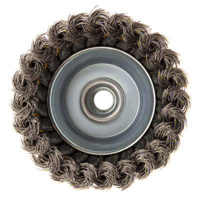 Щетка для УШМ, 100 мм, "Чашка", крученая нержавеющая проволока 0.5 мм, М14 Denzel по ценам производителя в Екатеринбурге с доставкой по всей России