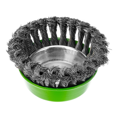 Щетка для УШМ, 100 мм, М14, "чашка", крученая металлическая проволока Сибртех по ценам производителя в Екатеринбурге с доставкой по всей России