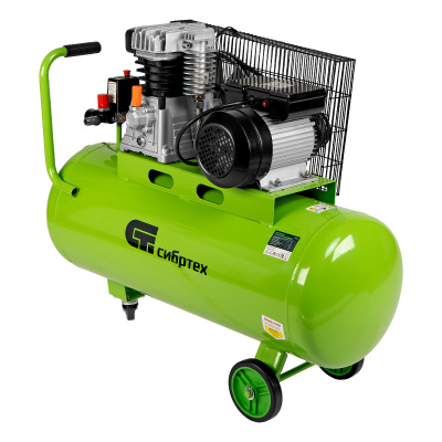 Компрессор воздушный КР-2200/100, 2.2 кВт, 350 л/мин, 100 л, ременной привод, масляный Сибртех по ценам производителя в Екатеринбурге с доставкой по всей России