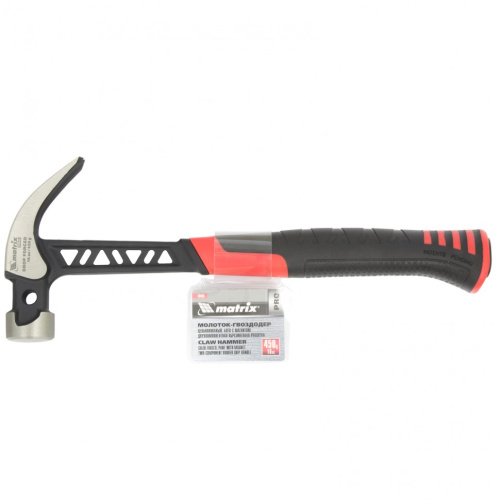 Молоток-гвоздодер, 450 г, цельнокованый, боек с магнитом, двухкомпонентная обрезиненная рукоятка Matrix Pro по ценам производителя в Екатеринбурге с доставкой по всей России