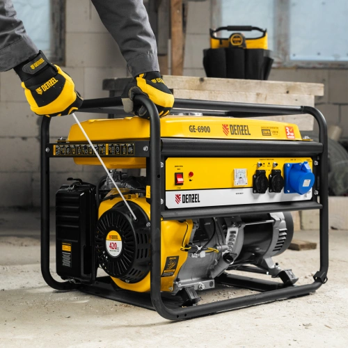 Генератор бензиновый GE 6900, 5.5 кВт, 220 В/50 Гц, 25 л, ручной старт Denzel по ценам производителя в Екатеринбурге с доставкой по всей России