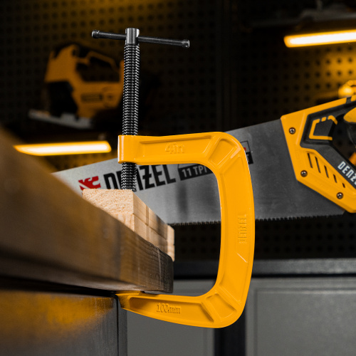 Струбцина G-образная, усиленная, 100 мм Denzel по ценам производителя в Екатеринбурге с доставкой по всей России