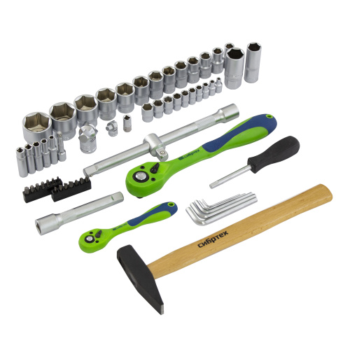 Набор инструментов 76 предметов CrV, 1/2", 1/4" Сибртех по ценам производителя в Екатеринбурге с доставкой по всей России