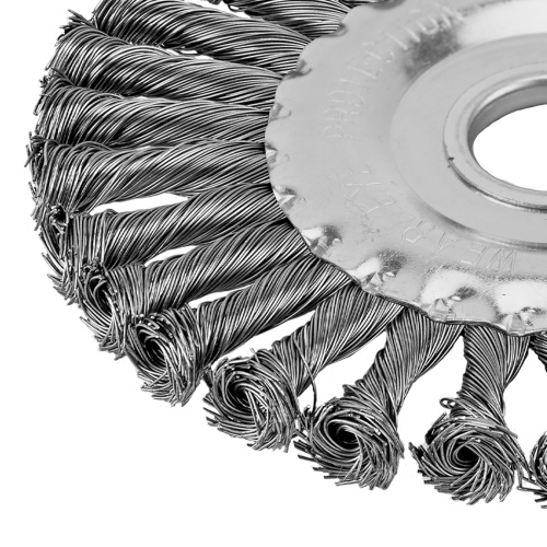 Щетка для УШМ 125 мм, посадка 22.2 мм, плоская, крученая металлическая проволока Сибртех по ценам производителя в Екатеринбурге с доставкой по всей России