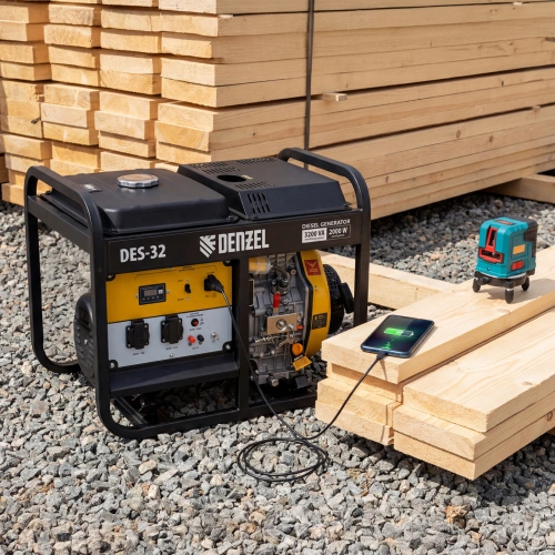 Генератор дизельный DES-32, 3,2 кВт, 230 В, 11 л, ручной стартер Denzel по ценам производителя в Екатеринбурге с доставкой по всей России