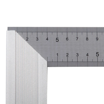 Угольник стальной 400 мм, нержавеющая сталь, градуировка, алюминиевое основание Denzel по ценам производителя в Екатеринбурге с доставкой по всей России