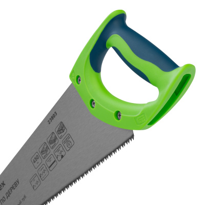 Ножовка по дереву "Зубец", 450 мм, 7-8 TPI, каленый зуб 2D, двухкомпонентная рукоятка Сибртех по ценам производителя в Екатеринбурге с доставкой по всей России