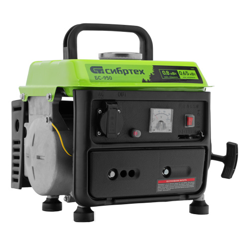 Генератор бензиновый БС-950, 0.8 кВт, 230 В, 2-х тактный, 4 л, ручной стартер Сибртех по ценам производителя в Екатеринбурге с доставкой по всей России