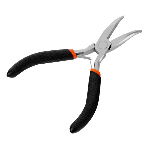 Длинногубцы изогнутые Mini, 130 мм, никелированные, авторазжим Sparta по ценам производителя в Екатеринбурге с доставкой по всей России