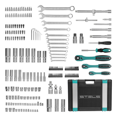 Набор инструментов, 1/4", 3/8", 1/2", Cr-V, S2, усиленный кейс, 216 предметов Stels по ценам производителя в Екатеринбурге с доставкой по всей России