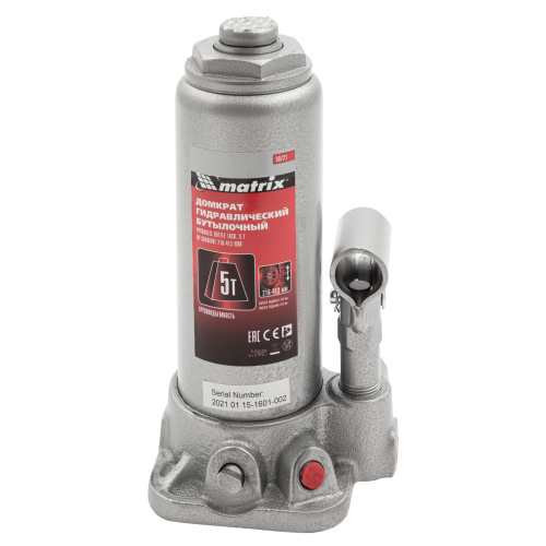 Домкрат гидравлический бутылочный, 5 т, высота подъема 216-413 мм Matrix по ценам производителя в Екатеринбурге с доставкой по всей России