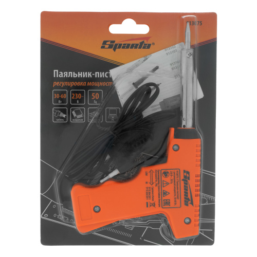 Паяльник-пистолет с регулировкой мощности 30-60 Вт, 220 В Sparta по ценам производителя в Екатеринбурге с доставкой по всей России