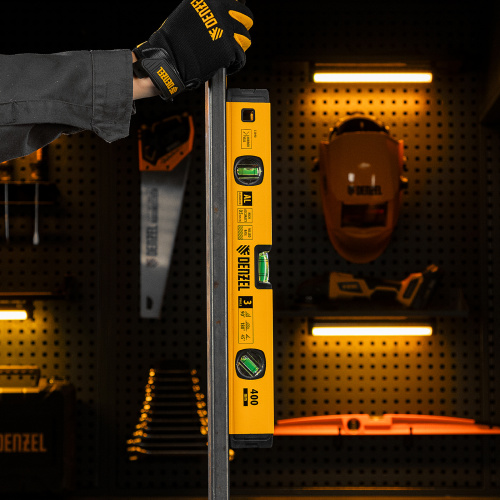 Уровень алюминиевый, магнит., фрезерованный, 3 глазка (1 зеркал.) 0,5 мм/м, 400 мм Denzel по ценам производителя в Екатеринбурге с доставкой по всей России