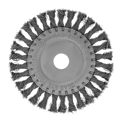 Щетка для УШМ 150 мм, посадка 22.2 мм, плоская, крученая металлическая проволока Сибртех по ценам производителя в Екатеринбурге с доставкой по всей России