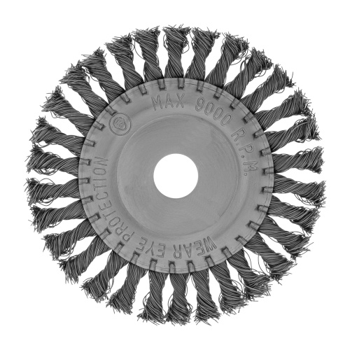 Щетка для УШМ 150 мм, посадка 22.2 мм, плоская, крученая металлическая проволока Сибртех по ценам производителя в Екатеринбурге с доставкой по всей России