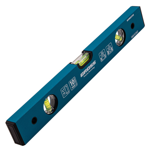 Уровень алюминиевый усиленный, 400 мм, 3 глазка Gross по ценам производителя в Екатеринбурге с доставкой по всей России