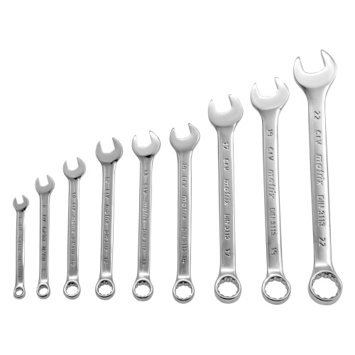 Набор ключей комбинированных, 6-22 мм, 9 шт, CrV, полированный хром Matrix по ценам производителя в Екатеринбурге с доставкой по всей России